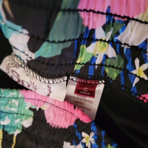 Super Cute Juniors' SO® Favorite Black Striped Floral Beach Shorts Size Small - Picture 7 of 11